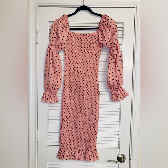 Pink and Black Accordion Dress - Picture 1 of 3